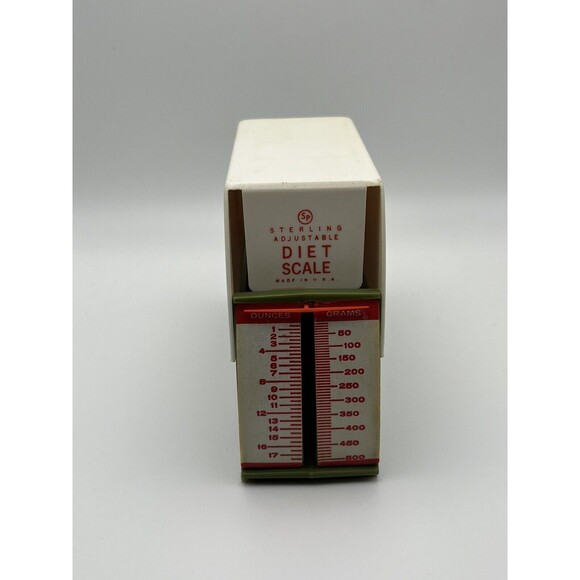 Vintage 1983 Sterling Plastics Borden USA #643 Adjustable Diet Scale w Food Tray - Picture 3 of 12